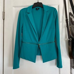 Turquoise Blazer with Bronze Zipper